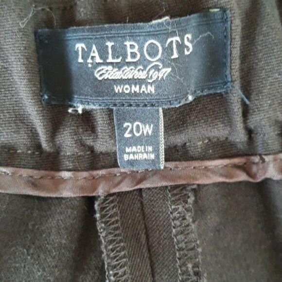 Talbots Pants Plus size 20W Dressy Flat Front Stretch Skinny Brown Career Work - Picture 3 of 8